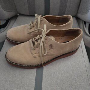 Tommy Hilfiger Men’s 8.5 Beige Suede Lace Up Oxford Shoes Leather Portugal